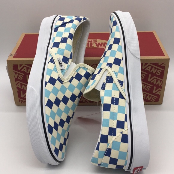 •Vans Classic Slip-On Checkerboard Blue Topaz wmns - Picture 3 of 16